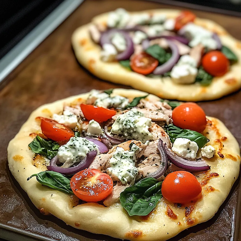 Tzatziki Chicken & Veggie Naan Pizza